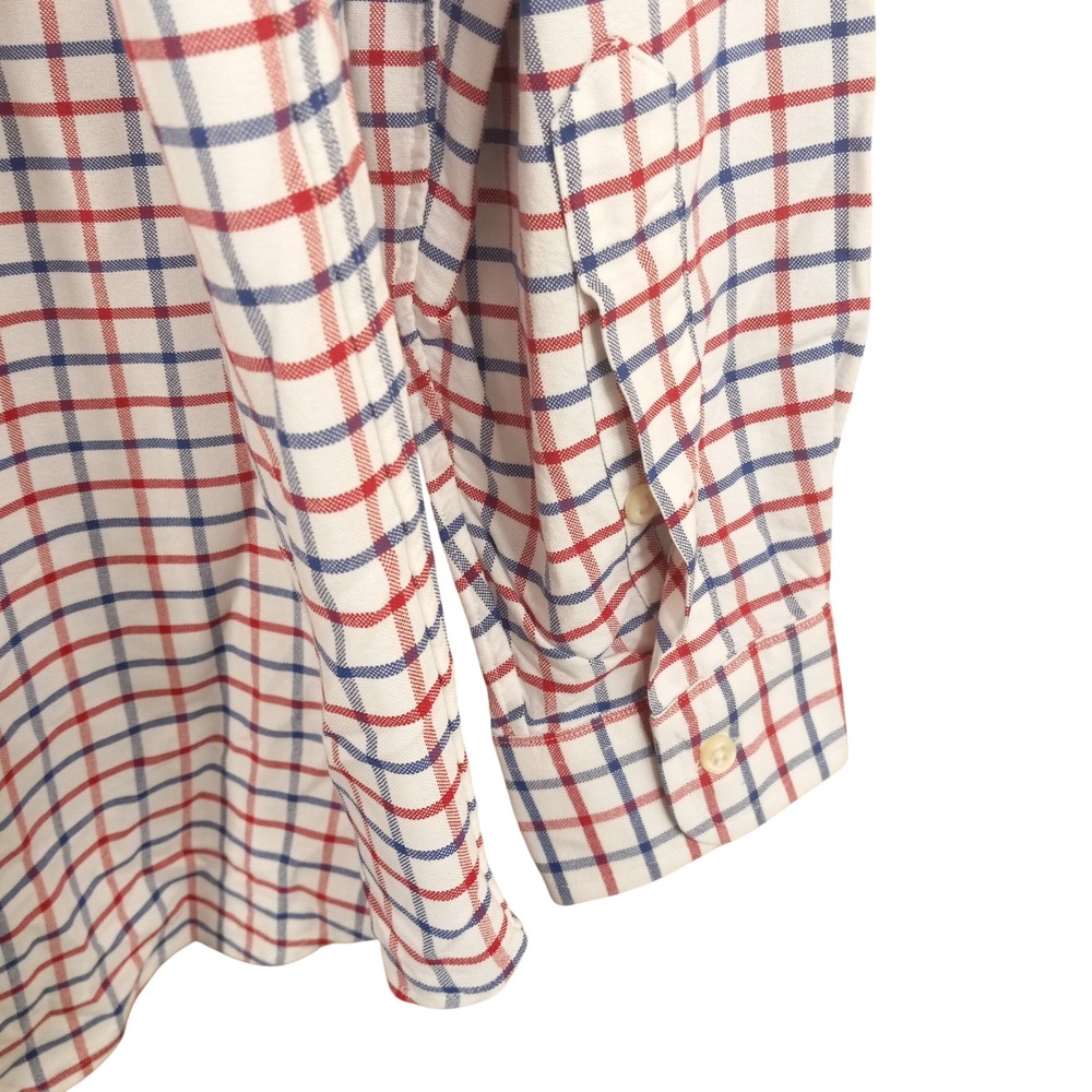 Ralph Lauren Mens LT Tall Red Blue Tattersall Check Button Down Shirt Cotton - Picture 6 of 7